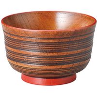 陶里 汁椀 ［木］［漆］羽反筋入 汁椀 赤 (3個入) tri-305567210（直送品）