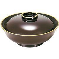 陶里 煮物椀 ［ＴＭ］4.5寸平駒椀 溜天金 (2個入) tri-305667925（直送品）