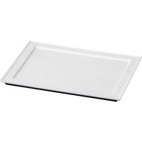 陶里 盛器 ［Ａ］尺0寸長手懐石プレート 白アクア渕白 (2個入) tri-305668530（直送品）