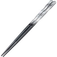 陶里 お箸 ［ＰＢＴ］22.7cm面彫塗箸 黒銀ぼかし (3個入) tri-305669412（直送品）