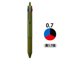 ジェットストリーム3色ボールペン 黒70％増量 0.7mm ダークオリーブ SXE350707.18 1本