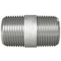 尾川パイプ 白STPG Sch40-E 規格両長ニップル 50A-65L c1-m1-12-s1-size50-65 １個（直送品）