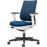 【組立設置込】コクヨ ミトラ2 メッシュ スタンダードバック ランバー無 可動肘 黒脚 ナイロンキャスター 白灰×プルシアンブルー １脚（直送品）