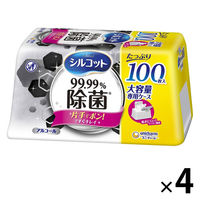 ユニ・チャーム シルコット99.99％除菌ウェットティッシュ 大容量 ボックス 本体 1セット（100枚入×4個）