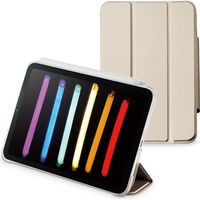 iPad mini6 ケース カバー 第6世代 2021年 レザー 手帳 ベージュ TBWA21SWVCFBE エレコム 1個（直送品）