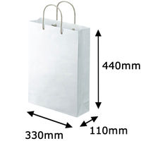 アスクル 樹脂カバー付き 手提げ紙袋 ホワイト L 1袋（10枚入）  オリジナル（わけあり品）