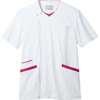 住商モンブラン スクラブ メンズ 半袖 白/バーガンディ 72-1348 1枚　スクラブ（直送品）