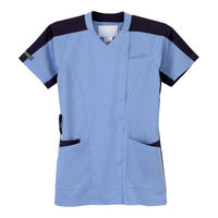 ナガイレーベン 男女兼用ニットシャツ　ブルー　M JM-3132 1枚（取寄品）