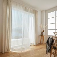 スミノエ コルネ セミオーダー レースカーテン ランネル 3000×1940mm ライトベージュ １セット(2枚入)（直送品）