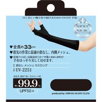 おたふく手袋 指なし メッシュ セミロング UV-2251-2112787 1双（直送品）