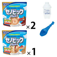【アスクル・ロハコ限定】セノビックPlus　ミルクココア味・カフェオレ味＋シェイカー・スプーンセット