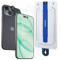 iPhone 15 ガラスフィルム2枚入り カメラレンズ保護フィルム2個付 高透明 PMWA23AFLGGTW2 エレコム 1個（直送品）