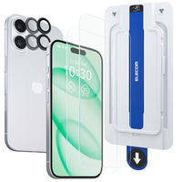 iPhone 16 ガラスフィルム 2枚入り カメラレンズ保護フィルム2個付 高透明 PMWA24AFLGGTW2 エレコム 1個（直送品）