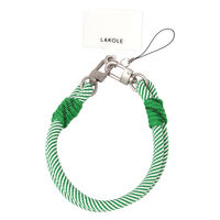 ダブルコードハンドストラップ スマホストラップホルダー グリーン LAKOLE/ラコレ