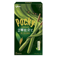 江崎グリコ グリコ ポッキー2層仕立て濃い渋み抹茶 2袋 x10 4901005015760 1セット(10個)（直送品）