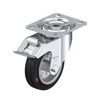 エスコ 100mm キャスター(自在金具・ブレーキ付/耐熱) EA986GL-21A 1個（直送品）
