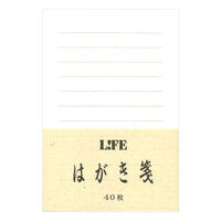 ライフ ハガキ箋 横書 白 WA47 1セット(1セット(5冊)×5)（直送品）