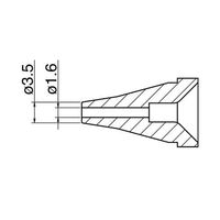 エスコ φ1.6/φ3.5mm 交換ノズル(EA323MAー2用) EA323MA-34 1セット(3本)（直送品）