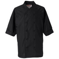 KAZEN（カゼン） コックシャツ五分袖 ブラック SS 628-05 1着（直送品）