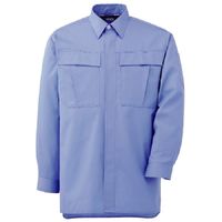 ミドリ安全 作業服 男女共用 春夏 長袖 シャツ GS2573 6L ライトブルー 3120114010 1点（直送品）