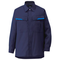 ミドリ安全 作業服 男女共用 春夏 長袖 シャツ 帯電防止 VES267 3L ネイビー 3120127707 1点（直送品）