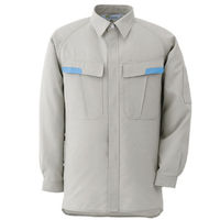 ミドリ安全 作業服 男女共用 春夏 長袖 シャツ 帯電防止 VES281 LL シルバーグレー 3120127906 1点（直送品）