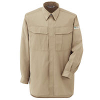 ミドリ安全 作業服 男女共用 春夏 長袖 シャツ 帯電防止 RCS2590 4L ベージュ 3120709008 1点（直送品）