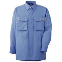 ミドリ安全 作業服 春夏 長袖 シャツ 帯電防止 GS2493 5L ブルー 3121193109 1点（直送品）