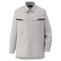 ミドリ安全 作業服 男女共用 春夏 長袖 シャツ 帯電防止 VES261 4L シルバーグレー 3120127408 1点（直送品）