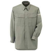 ミドリ安全 作業服 男女共用 春夏 長袖 シャツ 帯電防止 RCS2596 4L アースグリーン 3120709208 1点（直送品）