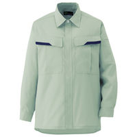 ミドリ安全 作業服 男女共用 春夏 長袖 シャツ 帯電防止 VES266 M ライトグリーン 3120127604 1点（直送品）