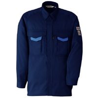ミドリ安全 作業服 男性用 春夏 長袖 シャツ 帯電防止 RCS2207 M ネイビー 3120169504 1点（直送品）