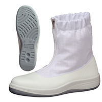 JIS規格 静電安全靴 女性用 クリーンルーム用 ブーツ LSCR1200ハーフフード 25.0cm ホワイト 1703151909 1足（直送品）