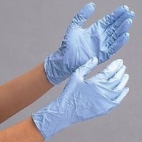 ミドリ安全　ニトリル手袋　ベルテ　７５２Ｋ　粉付き　ブルー　１セット（100枚入）