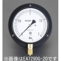 エスコ G 3/8”/100mm/0ー5.0MPa つば付圧力計 EA729DH-50 1個（直送品）