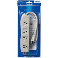 パナソニック　ＯＡタップ（接地15Ａ形）（4コ口・グレー）（1ｍ　コード付）（マグネット付）　WCH2314HP　1台　（直送品）