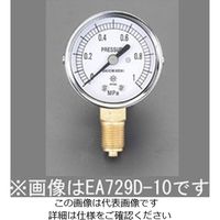 エスコ G 1/4”/ 50mm/ 0ー0.1MPa 圧力計 EA729D-1 1セット(2個)（直送品）