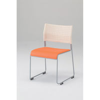 使用不可アイリスチトセ　ループスタッキングチェアASL 座オレンジ 背ホワイト（直送品）