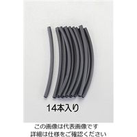 エスコ 6.4 x152mm 熱収縮チューブ(黒) EA944BL-6.4 1セット(42本:14本×3袋)（直送品）