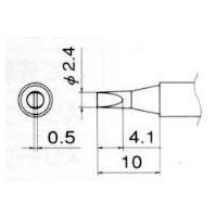 エスコ 2.4mm 交換用こて先 EA304AG-14 1セット(4個)（直送品）