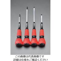 エスコ 4本組 [+ ー]ドライバー(パワーグリップ 電工) EA557AB 1セット(3セット:1セット×3組)（直送品）