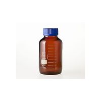 柴田科学 ねじ口びん 広口 茶褐色 青キャップ付 2L 017250-12000 1個 61-4424-95（直送品）