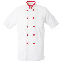 KAZEN（カゼン） トリコットシャツ ホワイト×レッド S 632-17 1着（直送品）