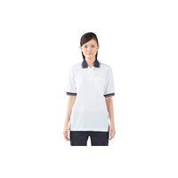 住商モンブラン ポロシャツ（男女兼用・半袖） 白×ネイビー×ピンク LL 52-404（直送品）