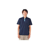 住商モンブラン ポロシャツ（男女兼用・半袖） ネイビー×サックス×オレンジ 3L 72-414（直送品）