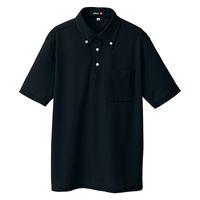アイトス（AITOZ） 吸汗速乾（クールコンフォート）半袖ボタンダウンポロシャツ（男女兼用） ブラック 11号 10599-010（直送品）
