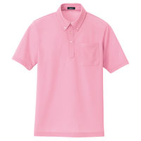 AITOZ（アイトス） 半袖ボタンダウンポロシャツ（男女兼用） 介護ユニフォーム ピンク 5号 AZ-10599-160（直送品）