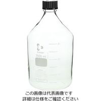 柴田科学 ねじ口瓶丸型白(デュラン(R)) 黒キャップ付 3500mL 2-075-11 1本(1個)（直送品）