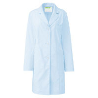 KAZEN レディス診察衣S型（ハーフ丈） ドクターコート 医療白衣 長袖 サックスブルー（水色） シングル M REP210-C/1（直送品）