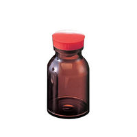 馬野化学容器 散薬瓶 150mL 茶褐色 キャップ赤 1本 0-1928-02（直送品）